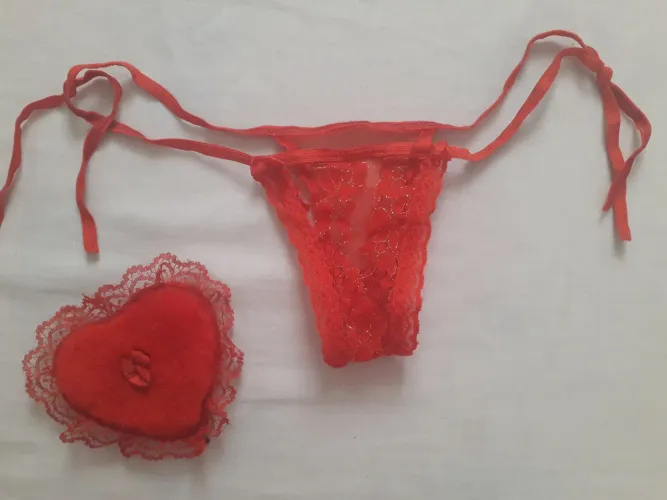 Calcinha vermelha na almofada vermelho (nova)