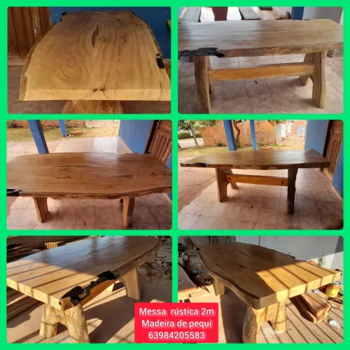 Mesa rústica 2 metros madeira maciça 