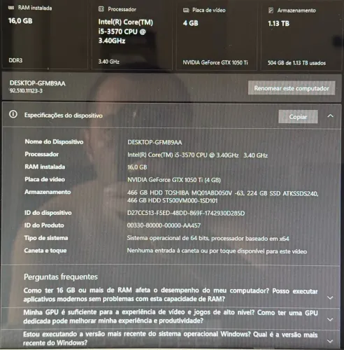 Vendo PC Gamer