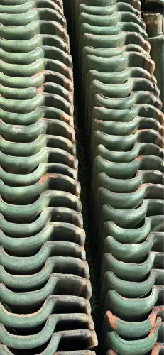 Telha Portuguesa Verde Esmaltada - Lote com +3.200 Unidades