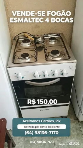 Fogão 4 bocas Esmaltec funcionando perfeitamente
