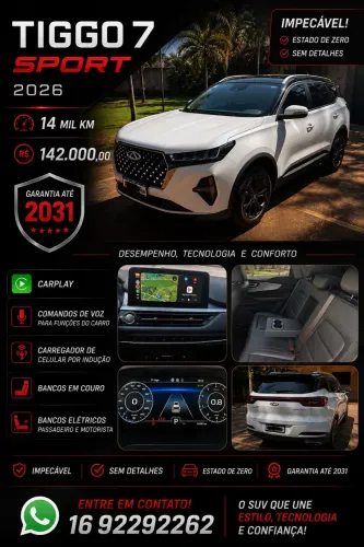 Chery Tiggo 7 Sport 1.5 Turbo Flex 16V Aut. 2026