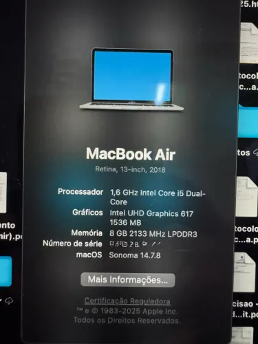 Macbook Air i5 2018 Space Gray 13 polegadas