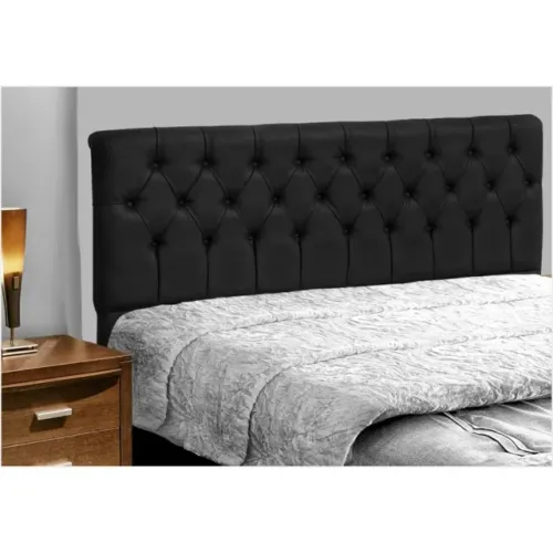 Cabeceira Painel de Casal Queen 160cm P/ Cama Box Potenza Napa Preto