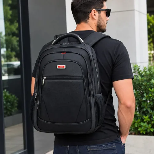 Mochila de couro reforçado viagem