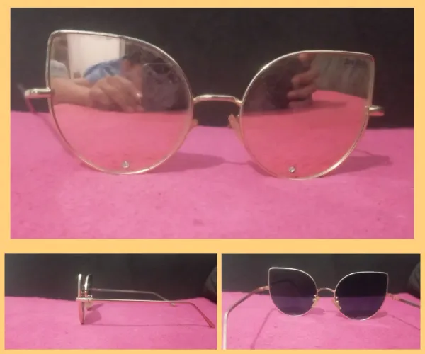 Óculos de Sol Bye Bye Original Vintage Cat Eye Dourado