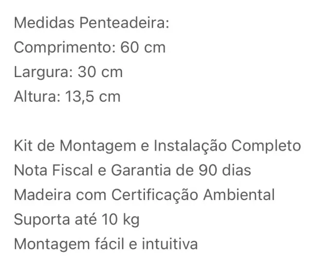 PENTEADEIRA/ESCRIVANINHA