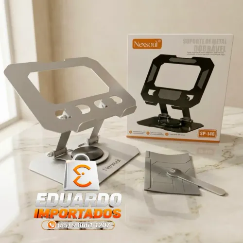 Suporte de Metal Dobrável para Tablet, Ipad 360 Ajustável, Resistente 