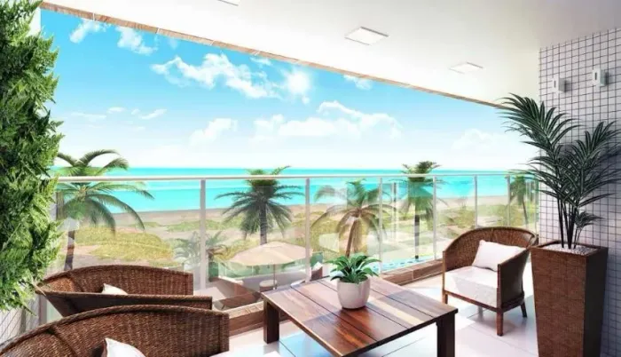 Apartamento beira-mar 2 dormitórios à venda, 71 m² por R$ 1.121.546 - Ponta de Campina - C