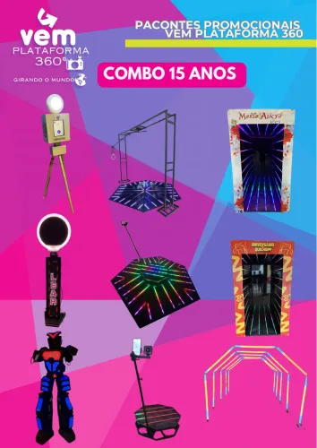 Combo plataforma, totem , Robô , túnel de led 
