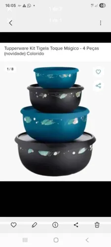 Kit tigela tupperware original toque mágico 4 peças