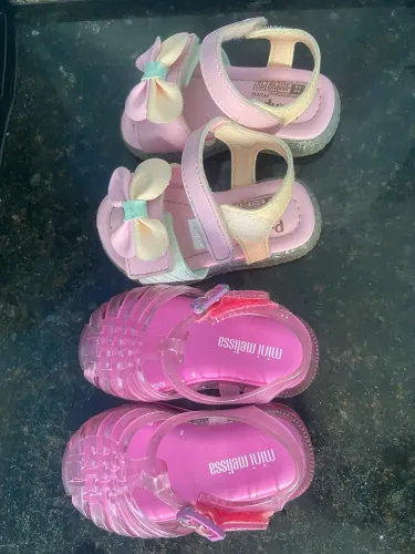 Kit 2 Sandálias Bebê Menina Tam 18 (Mini Melissa + Pampili) ou Avulsas