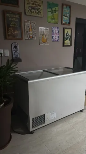 Freezer horizontal 410L tampa de vidro