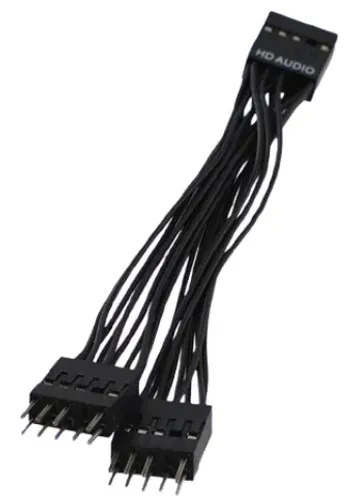 Cabo extensor & divisor Y de Áudio HD frontal de 9 pinos (1 fêmea para 2 machos) 10 cm