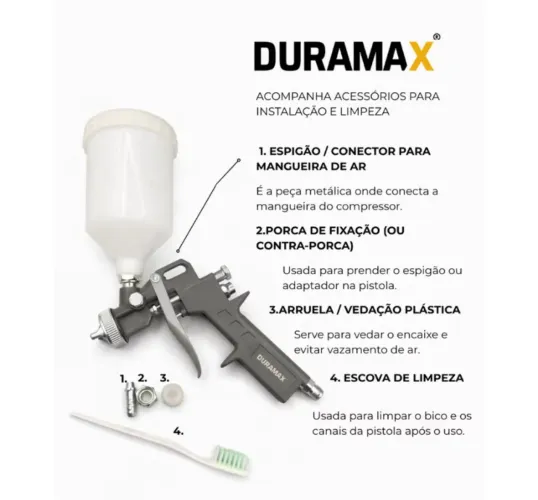 PISTOLA DE PINTURA GRAVIDADE CANECA PLÁSTICA 600ML