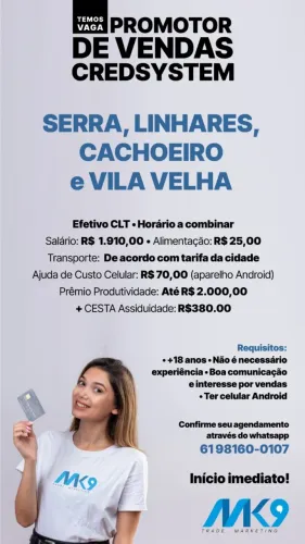 vaga vendedor