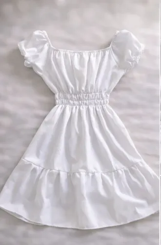 Vestido Branco Infantil Tam. 6 - Lindo e Delicado