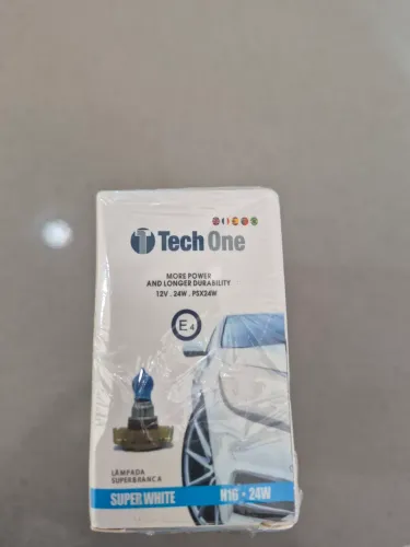 Par Lâmpadas Farol de Milha Super Branca H16 24W Tech One