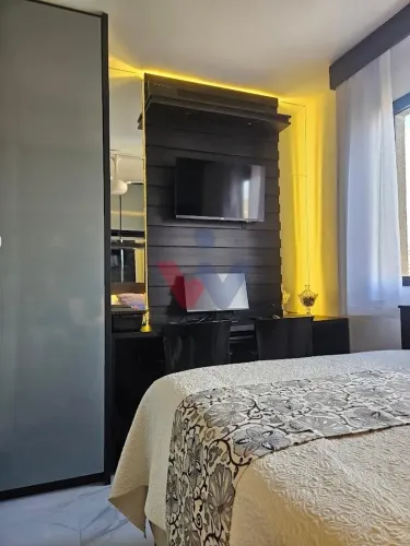 Studio mobiliado e decorado no One House Residence conforto, lazer e localização estratégi