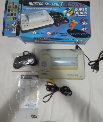 Master system 3 com 74 jogos na memória lindo item de minha coleção!!!