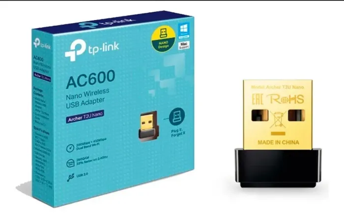 Adaptador Wifi T2u Tp Link Ac600 Dual Band 2.4 / 5 Ghz