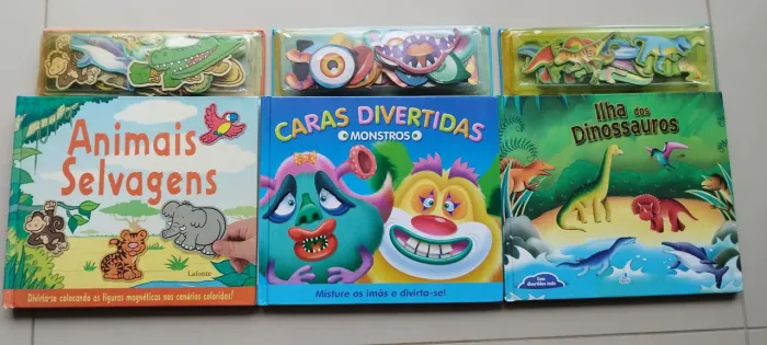 Livros Magnéticos Divertidos Dinossauro/ Animais e Monstrinhos.