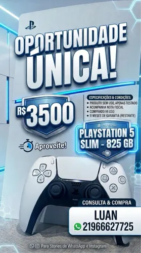 PLAYSTATION 5 SLIM - NA CAIXA NA GARANTIA NOVO LACRADO