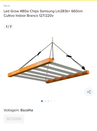 Led Grow 480w Chips Samsung Lm283b+ 660nm Cultivo Indoor Branco 127/220v