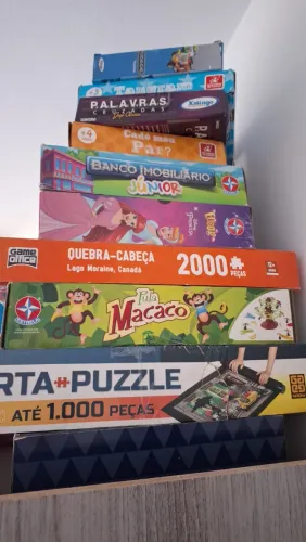 Kit com 14 Jogos de Tabuleiro Usados (COMPLETOS) Banco Imobiliário Jr Disney Puzzle Blocos