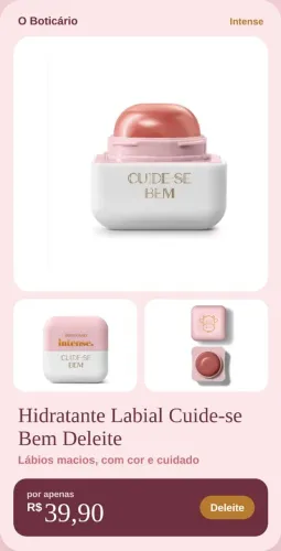 Vende-se hidratante labial intense & cuide-se bem deleite O Boticário