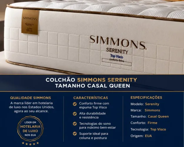 Colchão Casal Simmons Queen