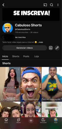 A venda canal do YouTube 
