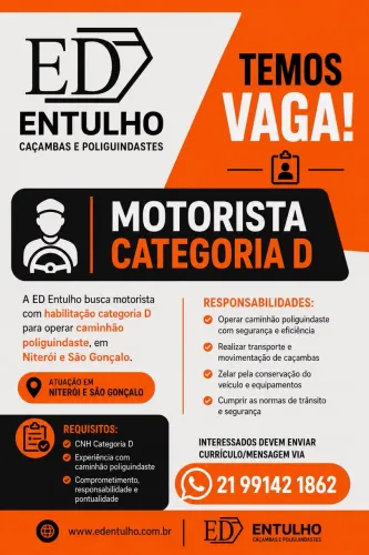 Buscamos motorista para caminhão poliguindaste