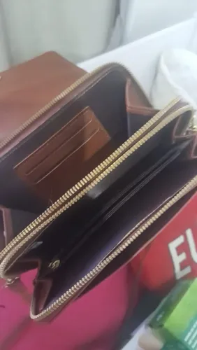 Linda Bolsa Carteira Marrom com alça
