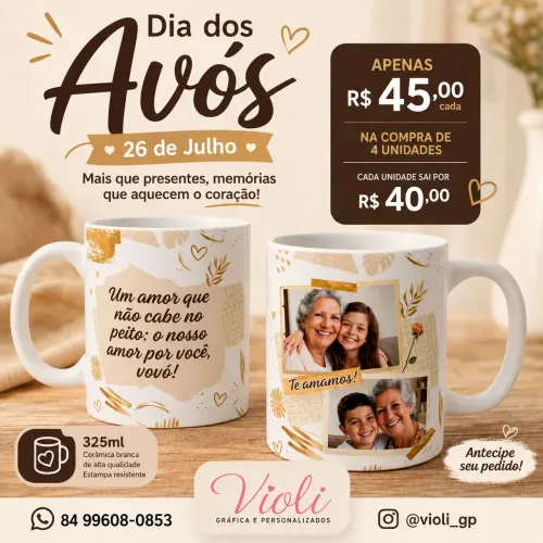 Caneca personalizada "Dia dos Avós"