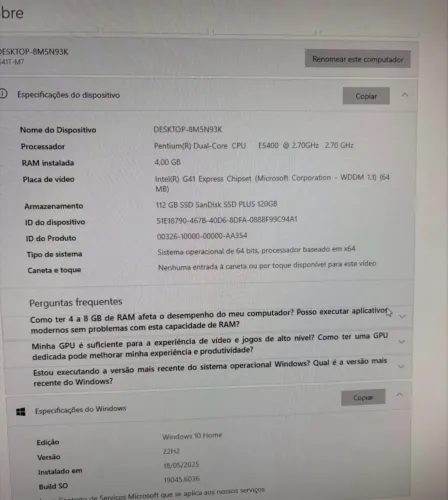 Desktop computador core2 duo 4gb ram