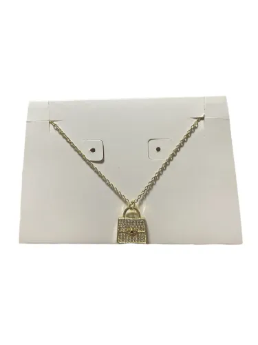 Colar cravejado semijoia dourado novo 