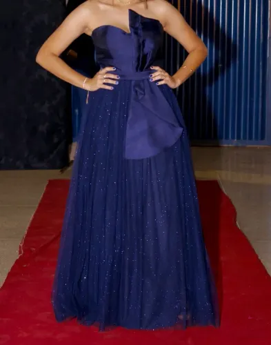 Vestido Festa Azul Marinho, tamanho M