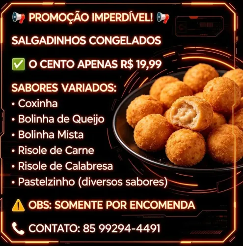 Salgadinhos congelado da nay