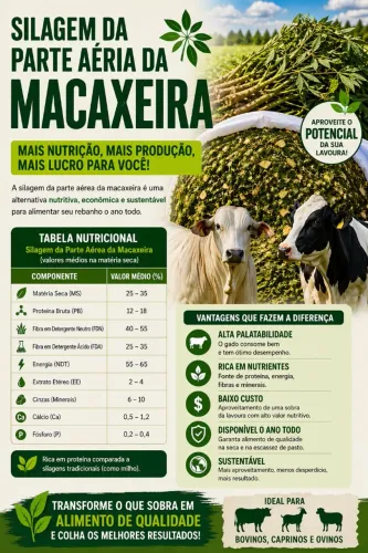Silagem de milho, capim acu e da parte aérea da macaxeira
