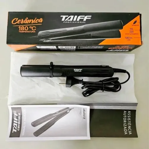 Chapinha Escova Elétrica Profissional Original Taiff Cerâmica 180ºC Bivolt Nova + Nota