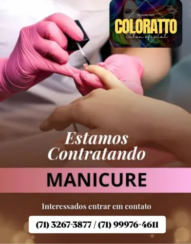 Estamos contratando manicure e pedicure 