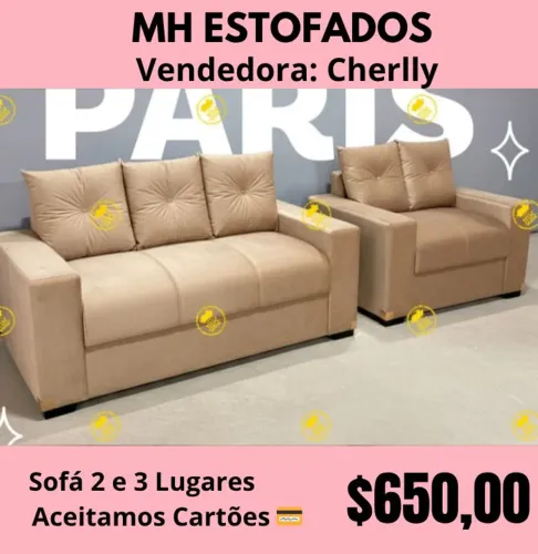 SOFÁ 2 E 3 LUGARES VALOR DE FÁBRICA