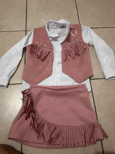 Conjunto Infantil Country Rosa - Tamanho 8
