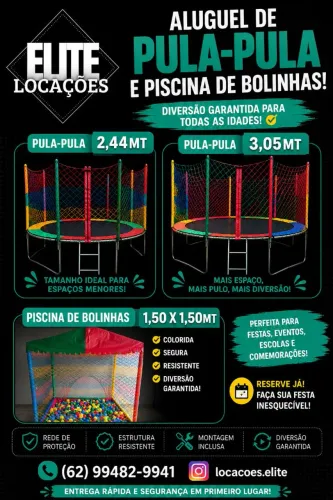 Pula-pula e piscina de bolinhas