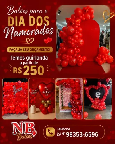 Balões para o dia dos namorados 