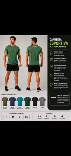 Camisas esportivas na poliamida , tecido respirável , mais performance nos seus treinos