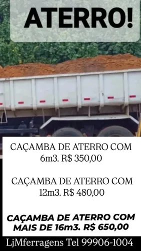 CAÇAMBA DE ATERRO COM 6M3,13M3 E 16M3.