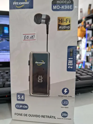 Fone de Ouvido para Motociclista , uso com Capacete, Atomo MO-K98E