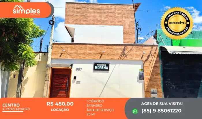 Imóvel para aluguel com 35 metros quadrados com 1 quarto em Centro - Fortaleza - CE